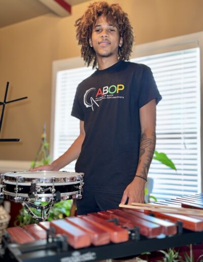 Shain McDougald, Jr. in ABOP t-shirt