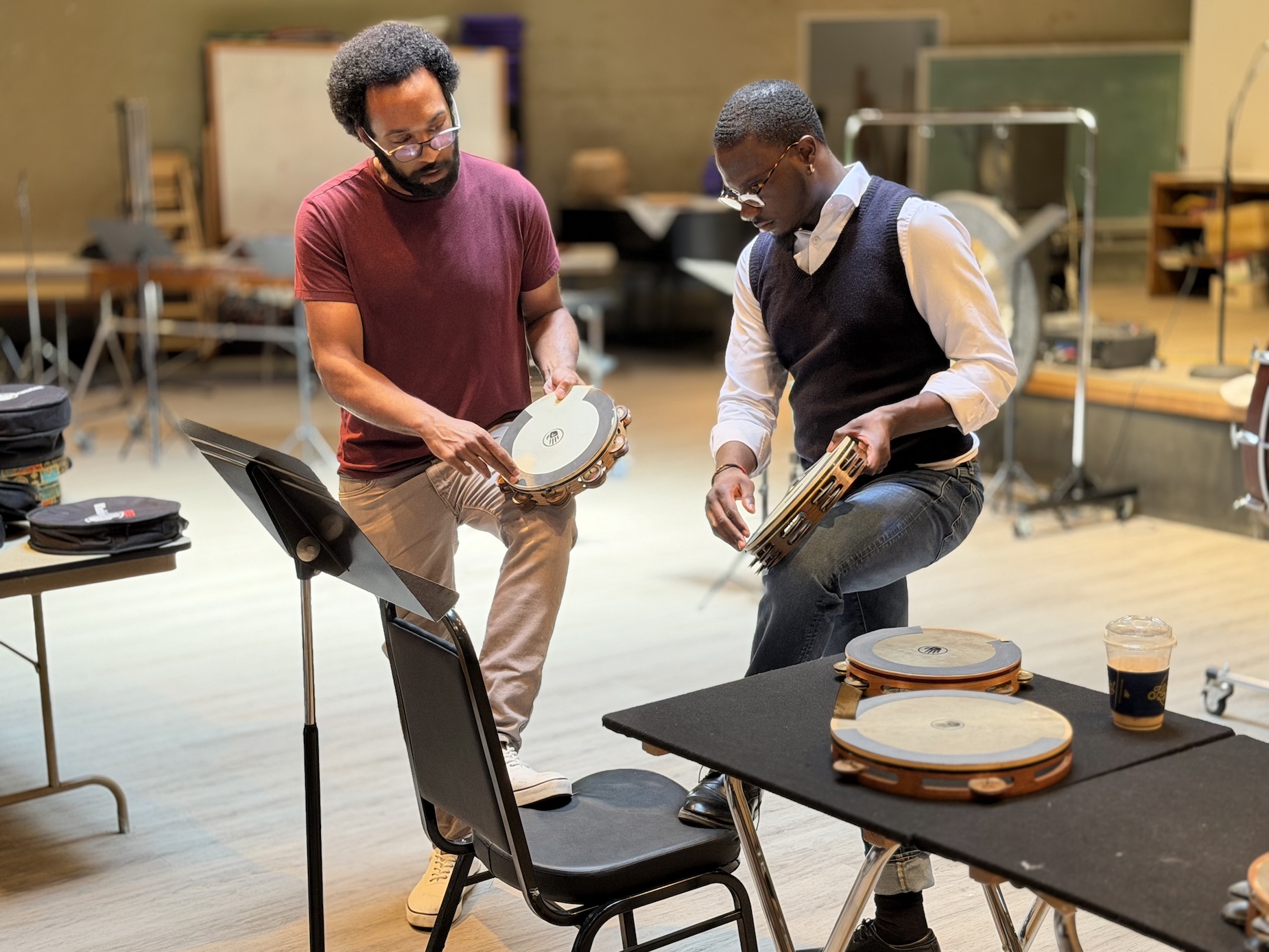 Torrell Moss with Jakalin Bryant on tambourine